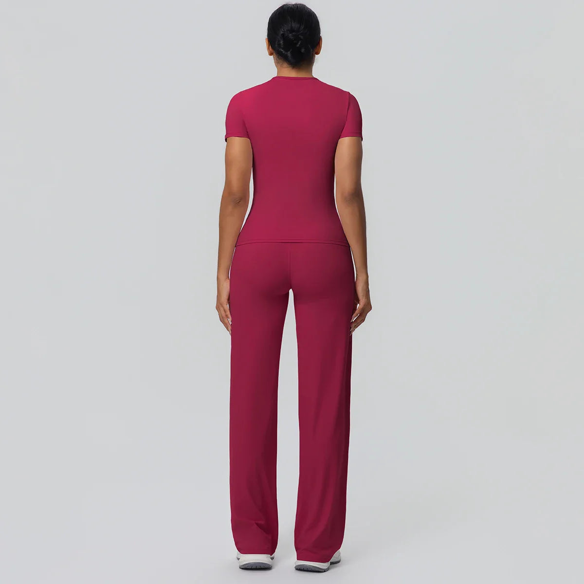 Fitness Sports Workout Yoga Set for Women Naked Feel Slim Casual Workout Top T-Shirt Quick Drying Push Up Running Pants Yoga Set