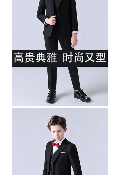 1-14 Years Children Boy Wedding Suit Black Nave Blue Elegant Suits For Children Boys Suits Outfits Set Teenager Kids Suits