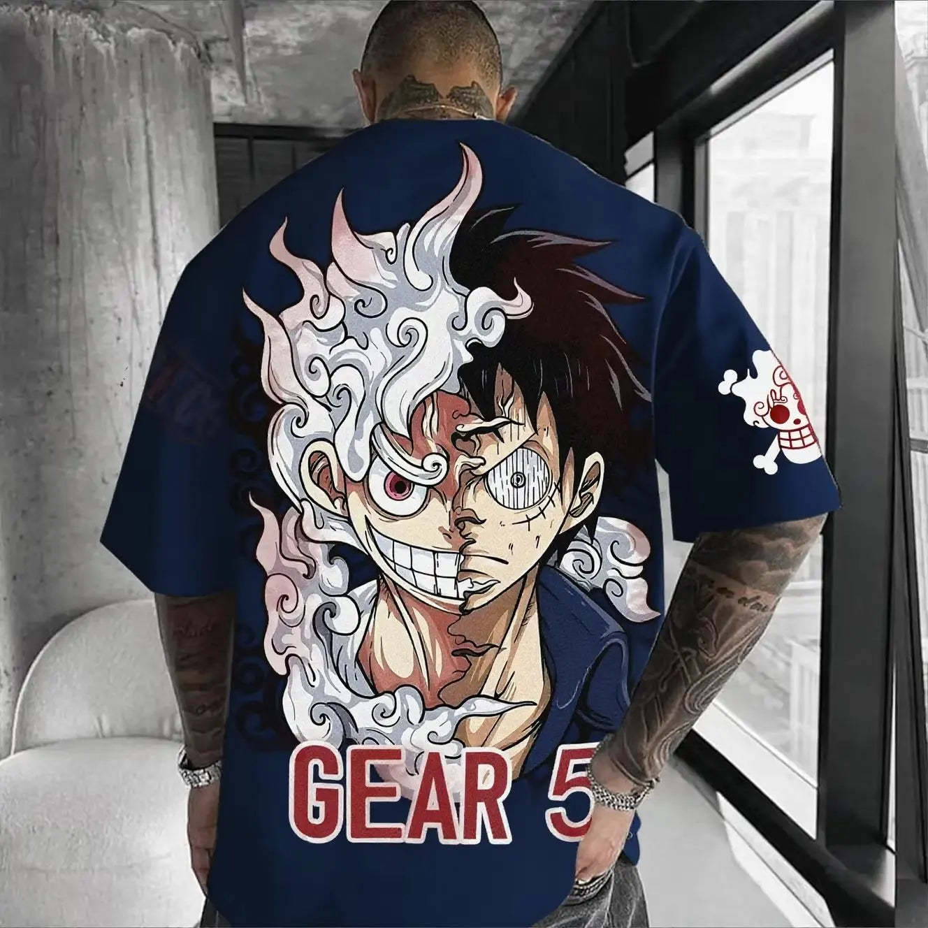 One Piece Luffy Men's T-Shirt Graphic Tee Anime Print Short Sleeve Tee Summer New Oversized Streetwear Anime Cosplay Y2k Clothes
