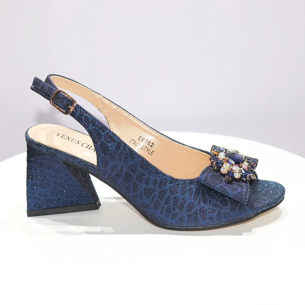 African Fashion Italian Shoes And Bag Sets For Evening Party With Stones Colorful Italian Handbags Match
