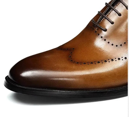 High Quality Cowhide Leather Shoes Men New Style Business Formal Shoes Lace-up Oxford Dress Shoes For Man