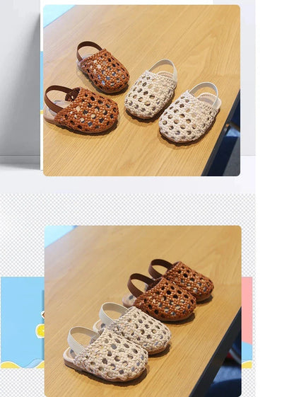 Traditional Woven Sandals Young Child in Summer 2026 New Child Flat Shoe Retro Baby Walking Shoe Girls Casual Sandals Baby Shoes