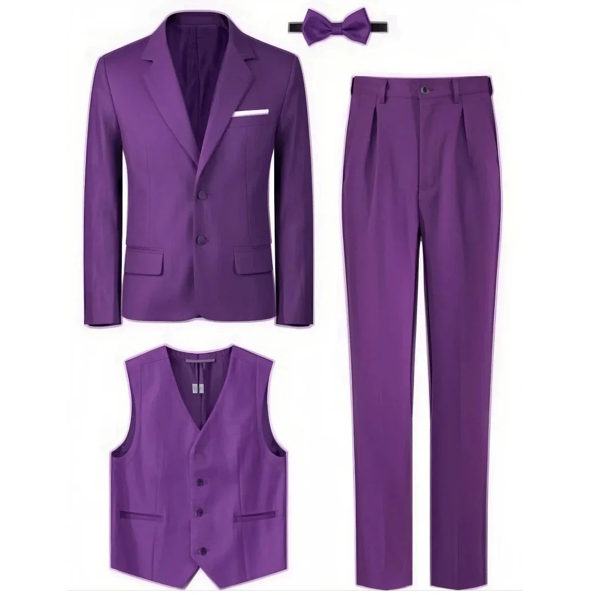 Suit for Kids Boys Wedding Formal Outfit Set Children Gentleman Ring Bearer Clothings Perform Tuxedo Vest + Pants + Blazer 3PCS