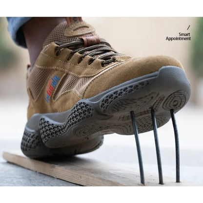 Men's Labor Protection Shoes Steel Toe Caps Lightweight Anti Slip Safety Work Shoes Anti Piercing Smashing Functions
