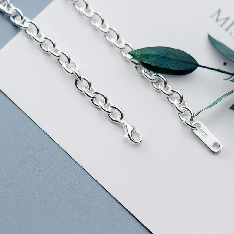 New Minimalism Chain Bracelet for Women Genuine 925 Sterling Silver Geometric Bracelet Korea Style Fine Jewelry Bijoux