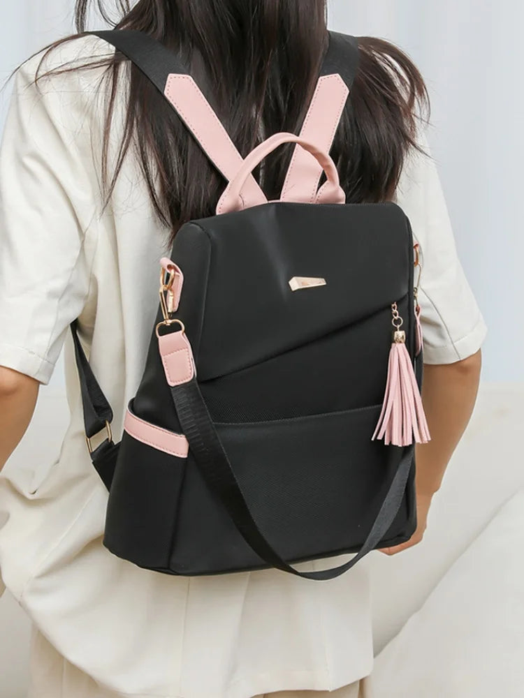 Women's fashion backpack large capacity lightweight Oxford cloth schoolbag leisure travel small backpack women