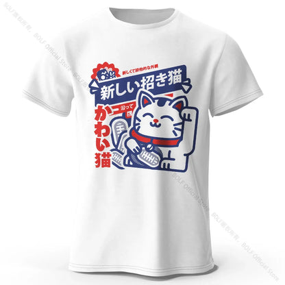 Kawaii Anime Printed 100% Cotton T-Shirt, Soft & Breathable Round Neck Short Sleeve Tee, Unisex Harajuku Style