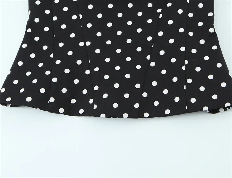 Women's Top 2026 Summer New Style Solid Color Polka Dot Decor Halter Neck Sexy Top Vacation Style Fashionable and Unique