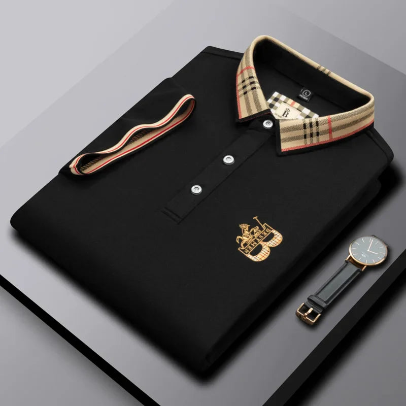 2025 new luxury men's short sleeved summer high-quality designer boutique brand embroidered polo shirt business casual T-shirt