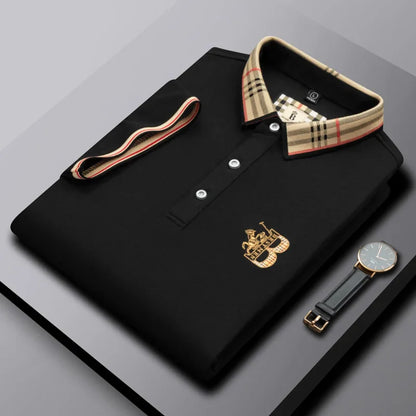 2025 new luxury men's short sleeved summer high-quality designer boutique brand embroidered polo shirt business casual T-shirt