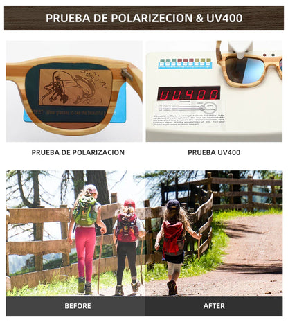 Natural Zebra bamboo adult sunglasses Manual polarized glasses Mirror coated lens Glasses Gift box 8621C