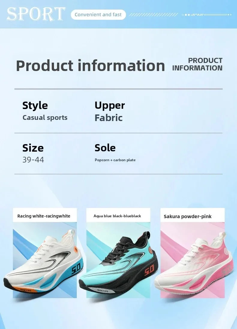 Carbon Plate Running Shoes Professional Marathon Racing Lightweight Bounce Cushion Breathable Sports Sneakers