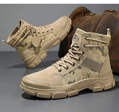 Camouflage Boots for Men Autumn Winter Platform Boots Outdoor High-top Shoes Men Ankle Boots Buty Robocze Meskie wear-resistant