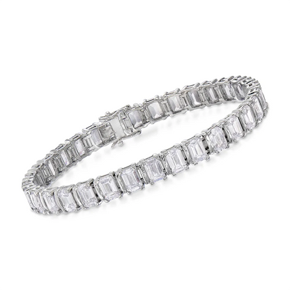 0.4/1carat Emerald Cut full Moissanite Tennis Bracelet With Certificates 925 Sterling Silver plated 18k Gold Bracelets For Women