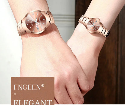 Relogio Feminino Couple Watch Men Quartz watch for Lovers Luxury Womens wristwatch Stainless Steel Waterproof