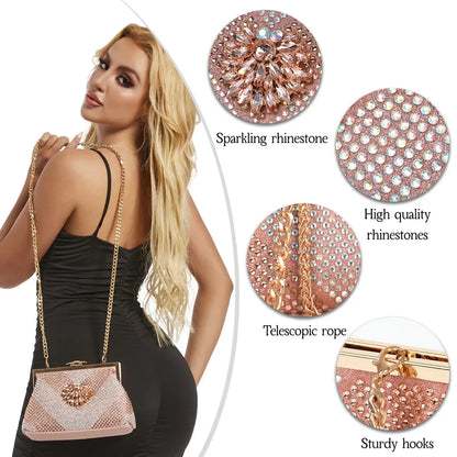 Italian Design Rhinestone Luxury Wine Colour Pointed Toe Shoe & Bag Set Women's High Heels for Parties