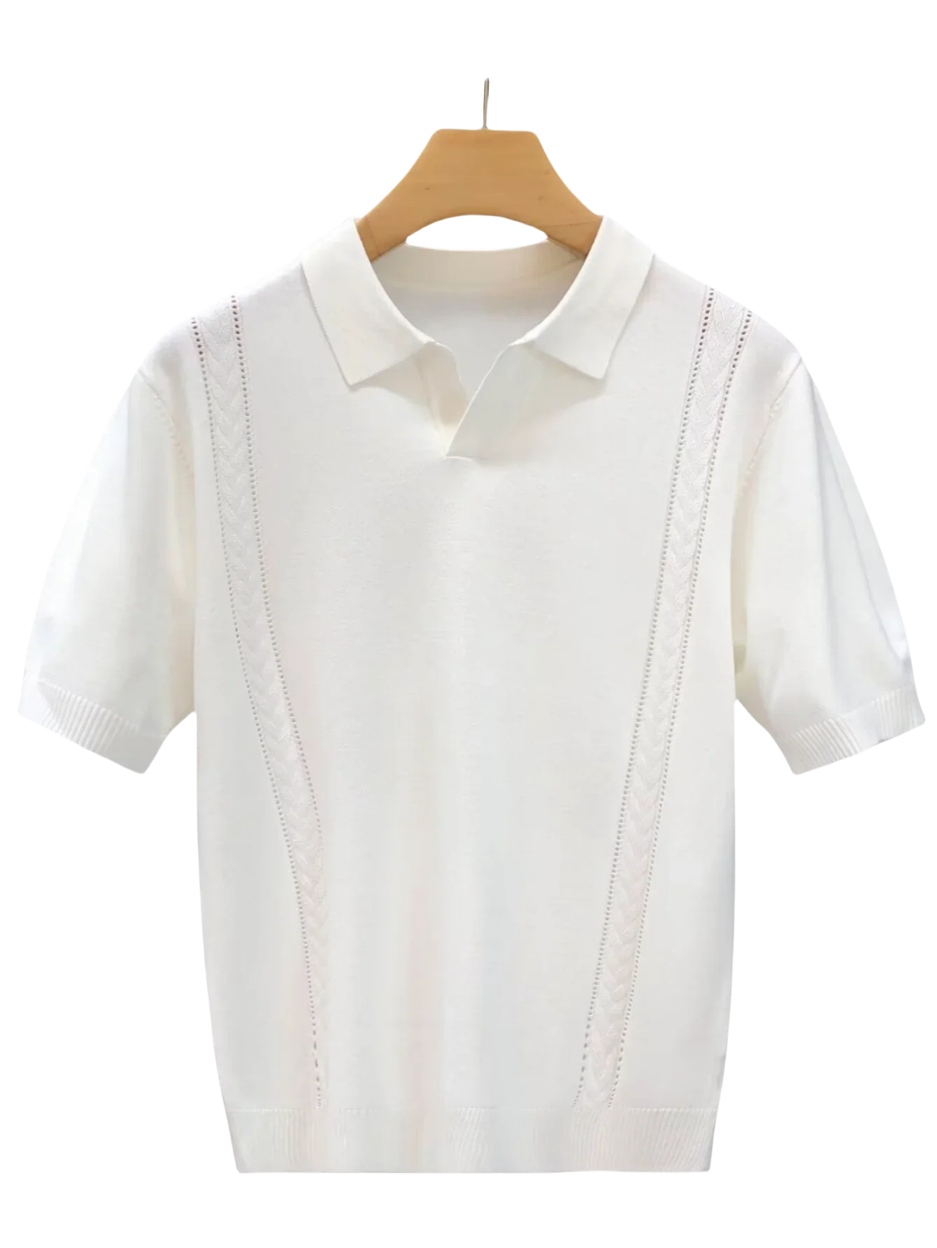 Wholesale Men Summer T-shirt Thin Knitted Ice Silk Short Sleeve 2025 New Youth Luxury Style Lapel Short-sleeved POLO Shir