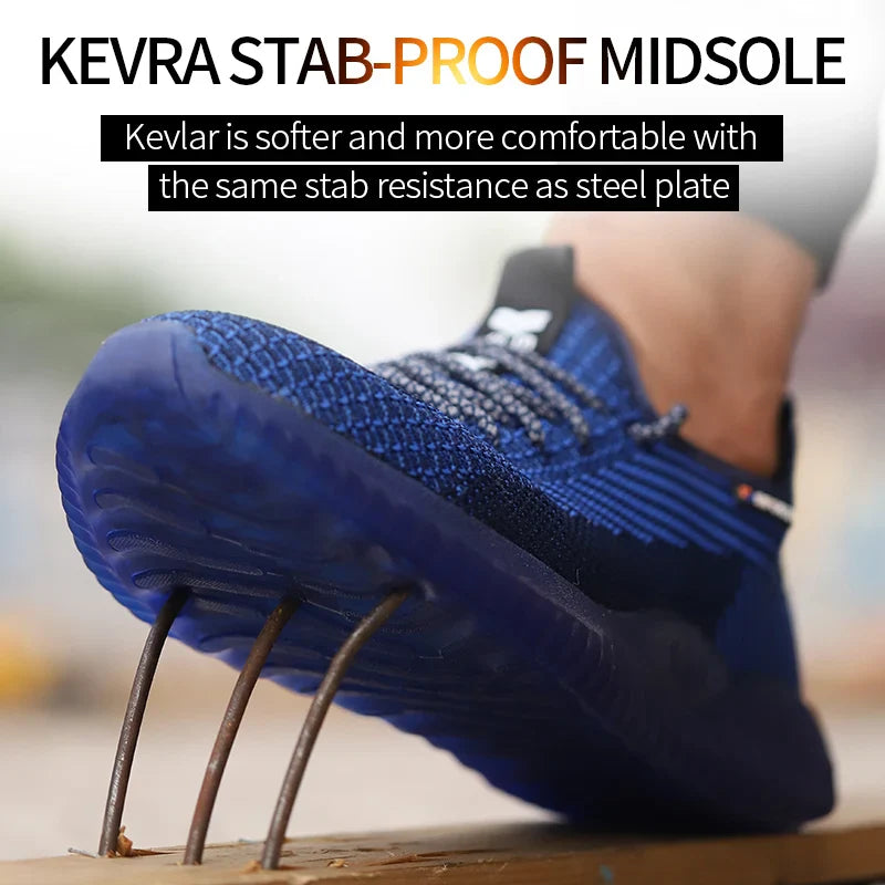 Steel Toe Cap Working Boots Safety Shoes for Man Construction&Indestructible Work Shoes Puncture-Proof Summer Work Shoes