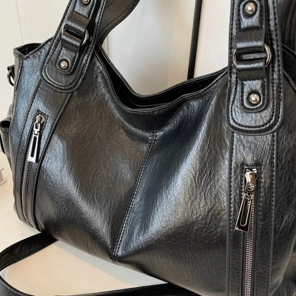 Daily Business Commuting Large Capacity Tote Hand Bags Soft Pu Leather Shoulder Bags for Women Zipper Women's Handbags Quality