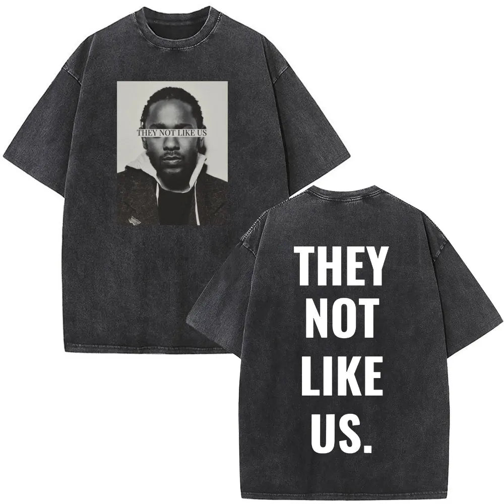 Washed Vintage Rapper Kendrick Lamar Album Merch T-shirts Men's Clothing Hip Hop Retro Oversized T-shirt Fashion Trend Tee Shirt