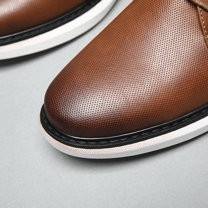 Genuine Leather Dress Shoes Comfy Men Casual Shoes Smart Business Work Office Lace-up Men Shoes