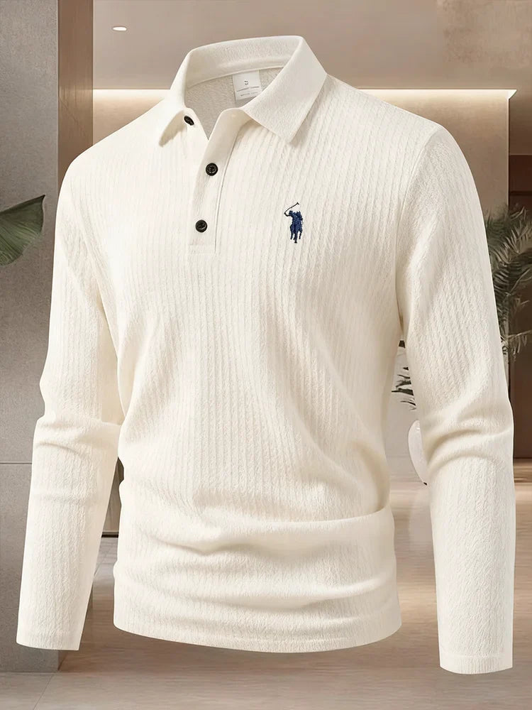 Men's polo shirt long sleeved high-end brand exquisite embroidery 2025 Spring and Autumn casual breathable fashion T-shirt top
