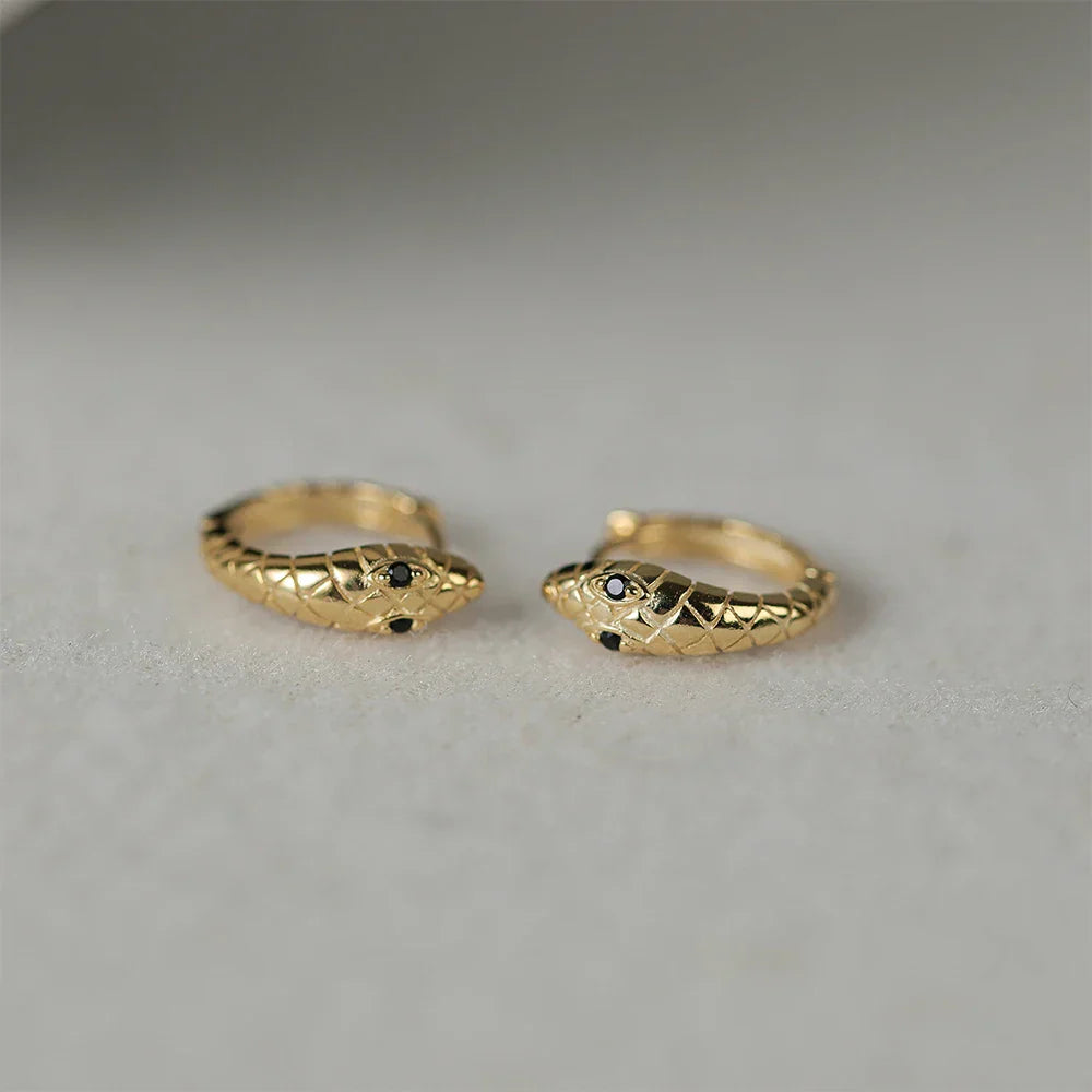 925 Sterling Silver Ear Buckle Snake Twisted Round Circle Microinlaid Zirconia Hoop Earrings For Women Pendientes Aro Rojos