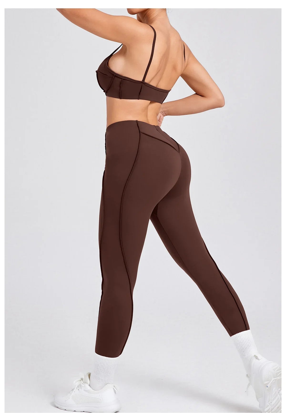 Yoga Sports Fitness Sets High Waist Hip-lifting Trousers Open Back Bra Suit Casual Running Workout Gym Leggings Sexy Sets Women