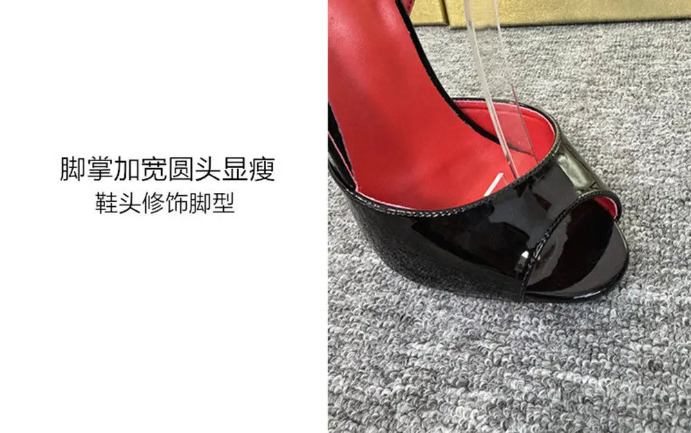 White ultra-fine high-heeled fish mouth sandals with empty straps, shallow mouth shoes, sexy party versatile high heels