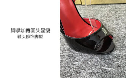White ultra-fine high-heeled fish mouth sandals with empty straps, shallow mouth shoes, sexy party versatile high heels