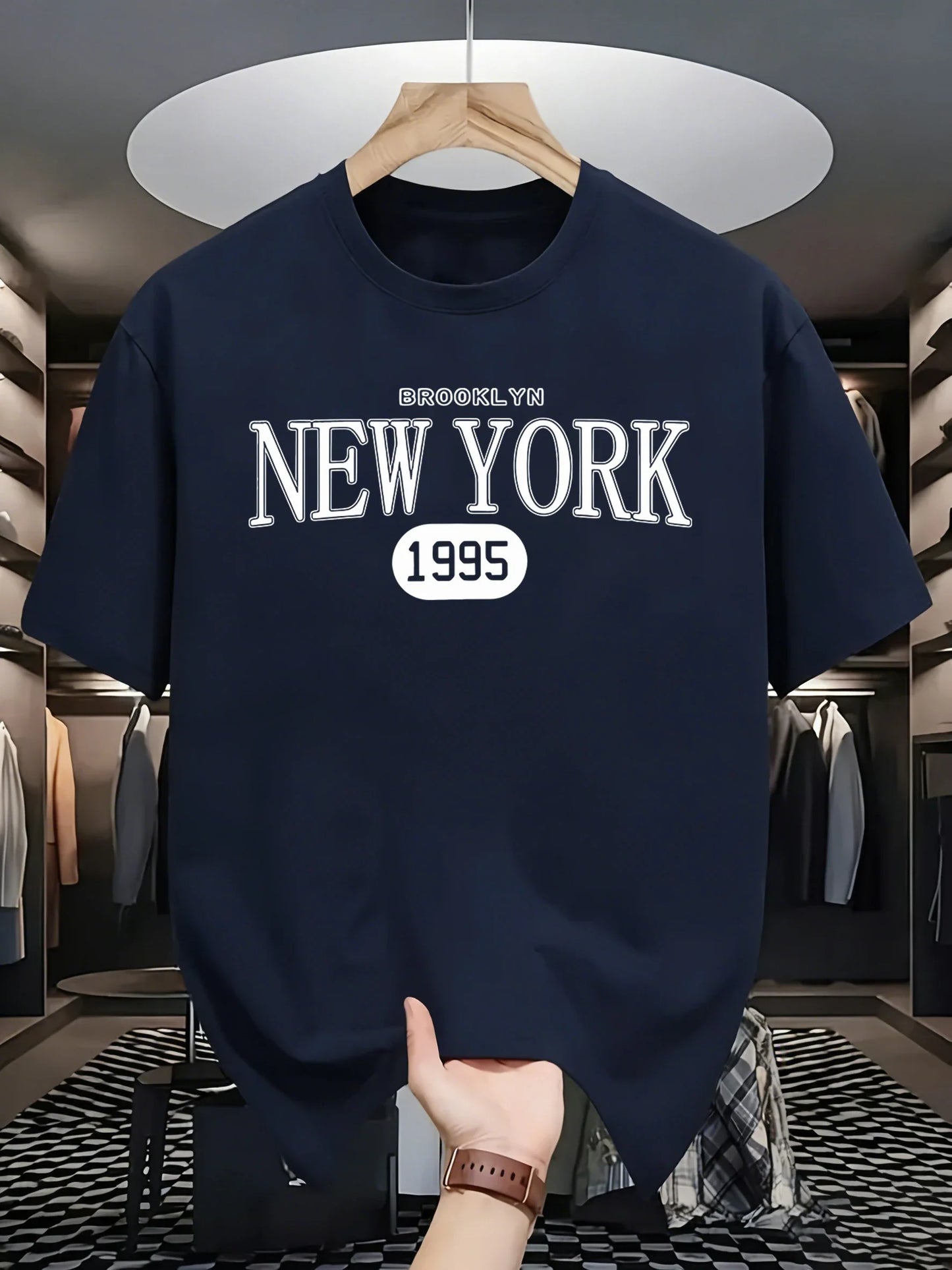 New York Brooklyn 1995 Design T-Shirts Men Cotton Casual Tee Breathable Summer Sportswear Unisex Loose O-Neck Short Sleeve