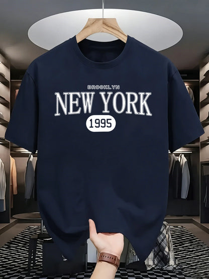 New York Brooklyn 1995 Design T-Shirts Men Cotton Casual Tee Breathable Summer Sportswear Unisex Loose O-Neck Short Sleeve