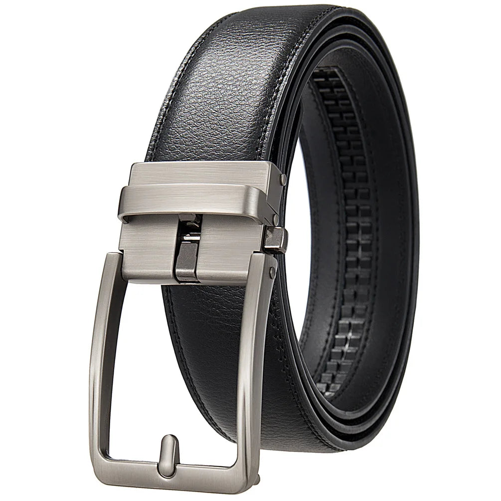 Famous Brand Belt Male Designer Automatic Buckle Genuine Leather Men Belt  Luxury Belts for Men 3.5cm New Black Brown Plus Size