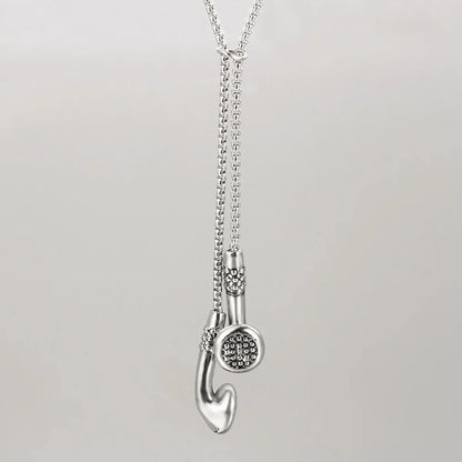 Fashion Necklace Hip-hop Kirsite Music Headphones Earbuds Pendant Metal Men Clothing Accessories Necklace