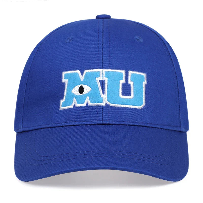 Fashion Men Baseball Cap Monsters University MU Letters Embroidery Caps Blue Hat Sun Hats Snapback Hats