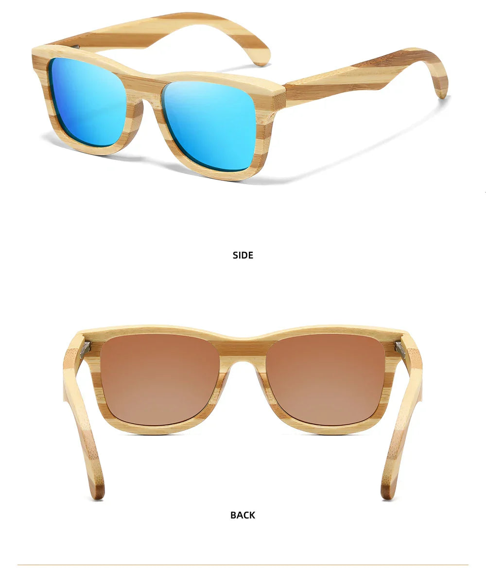 Natural Zebra bamboo adult sunglasses Manual polarized glasses Mirror coated lens Glasses Gift box 8621C