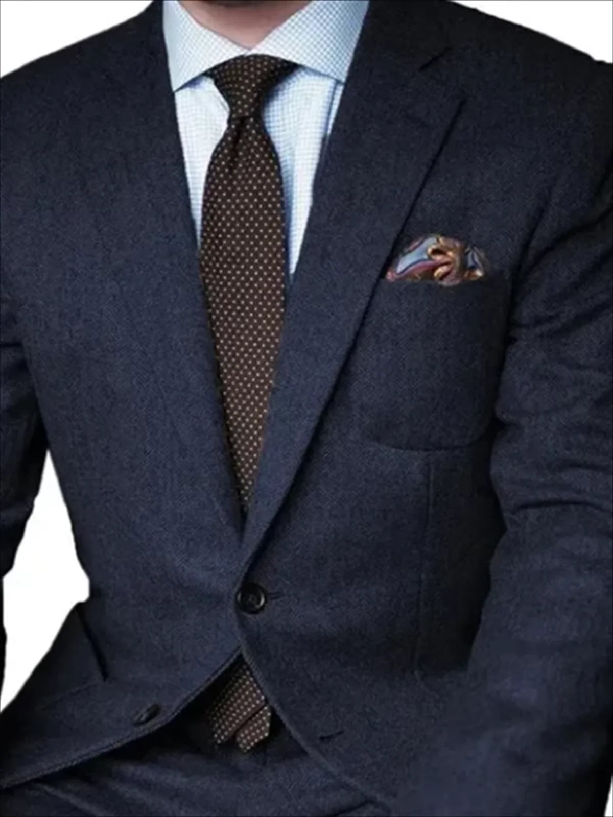 2 Piece Men s Suits Blazers Brown Herringbone Tweed Casual Men for Winter Wedding Groomsmen Tuxedo Male Set Jacket with Pants