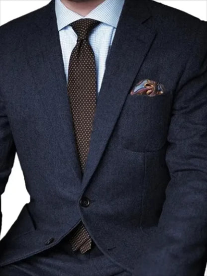 2 Piece Men s Suits Blazers Brown Herringbone Tweed Casual Men for Winter Wedding Groomsmen Tuxedo Male Set Jacket with Pants