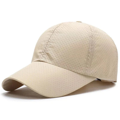 Summer Outdoor Black Sports Dry Fit Baseball Caps Breathable Mesh Hiking Hunting Cap Solid Color Adjustable Fitted Cap