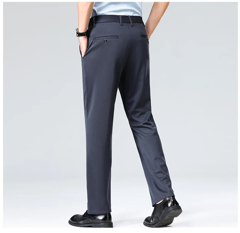 Large Size 52 Mens Casual Pants Elastic Suit Pants Office Trousers Spandex Business Formal Dress Straight Pants