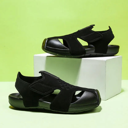 Kids Sport Sandals Summer Boys Closed-Toe Water Shoes, Non-Slip Luxury Beach Flat Shoes for Toddler Boys Girls
