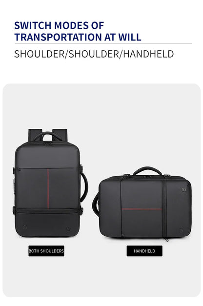 Men's Backpack with Expandable Vacuum Compression, Large Capacity, Dry and Wet Separation, Multifunctional Business Backpack for Short Business Trips