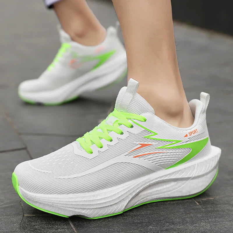 Men Sports Running Shoes Carbon Board Air Cushion Breathable Lightweight Women's Comfortable Athletic Nonskid Sneakers