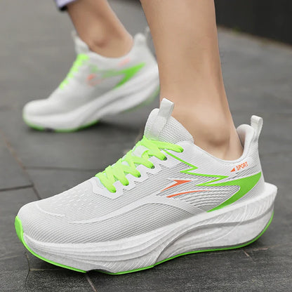 Men Sports Running Shoes Carbon Board Air Cushion Breathable Lightweight Women's Comfortable Athletic Nonskid Sneakers