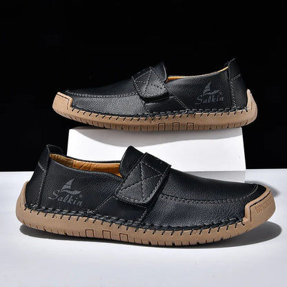 Handmade Men's Slip On Loafers Soft Leather Shoes Lightweight Breathable Driving Shoes Non Slip Daily Casual Outdoor Sneakers