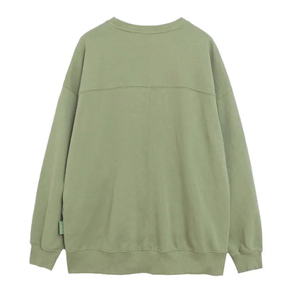 Embroidery Sweatshirt Women O Neck Pullover Tops Female Casual Loose Jumper Oversized Unisex Couple