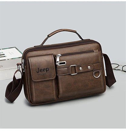 Multi-function Business Handbags Men New Man's Shoulder Bags Large Capacity Leather Messenger Bag Crossbody Big Brand