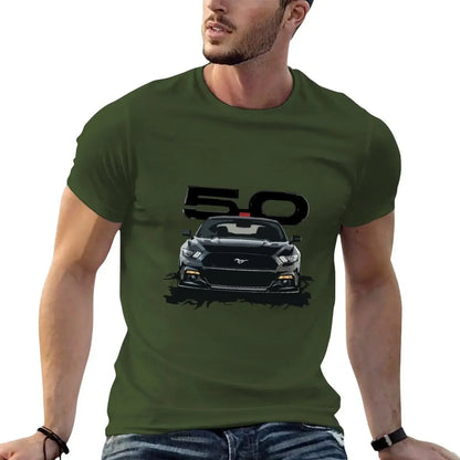 Black Mustang S550 T-Shirt for a boy hippie clothes vintage plain t shirts men