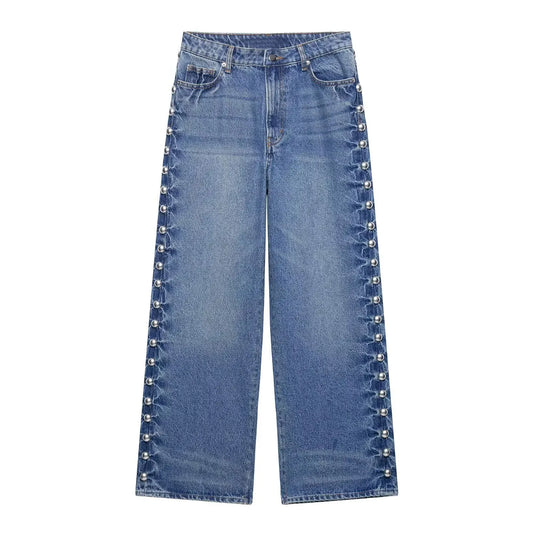 High Waist Loose Wide-leg Jeans For Women Autumn Versatile Pants