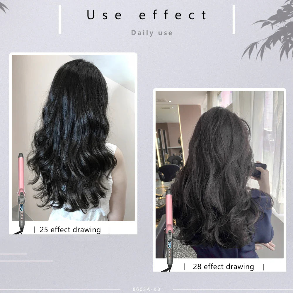 1pcs 19/25/32/38 MM Professional Hair Curler Wave Ceramic Coated Plate PTC Heater LCD Display Curling iron